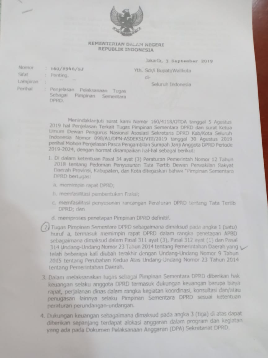 Surat Edaran Menteri Dalam Negeri